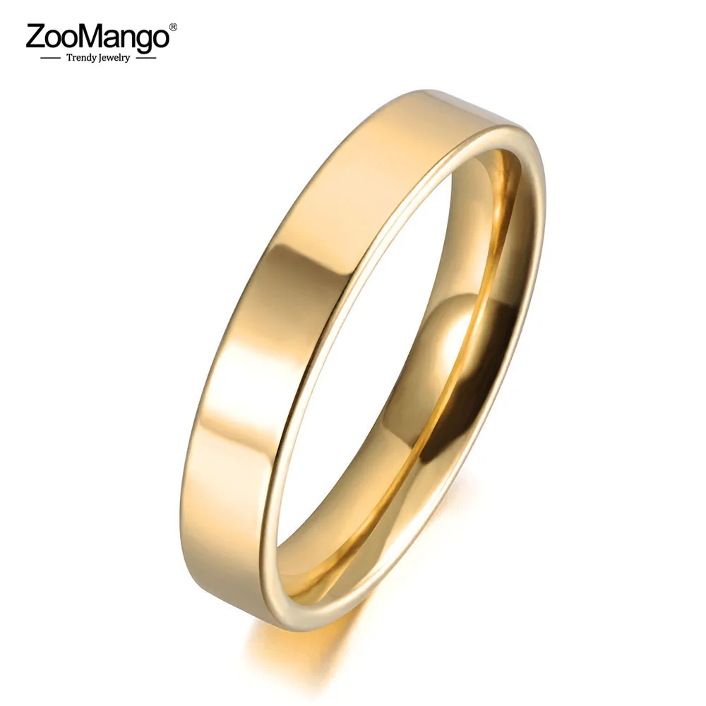 ZooMango трендовые Простые Кольца для мужчин и женщин из нержавеющей стали