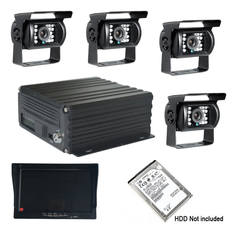 

4 Channel Car DVR Recorder Video Playback on PC Kit Remote Monitoring Real Time (HDD Recorder)