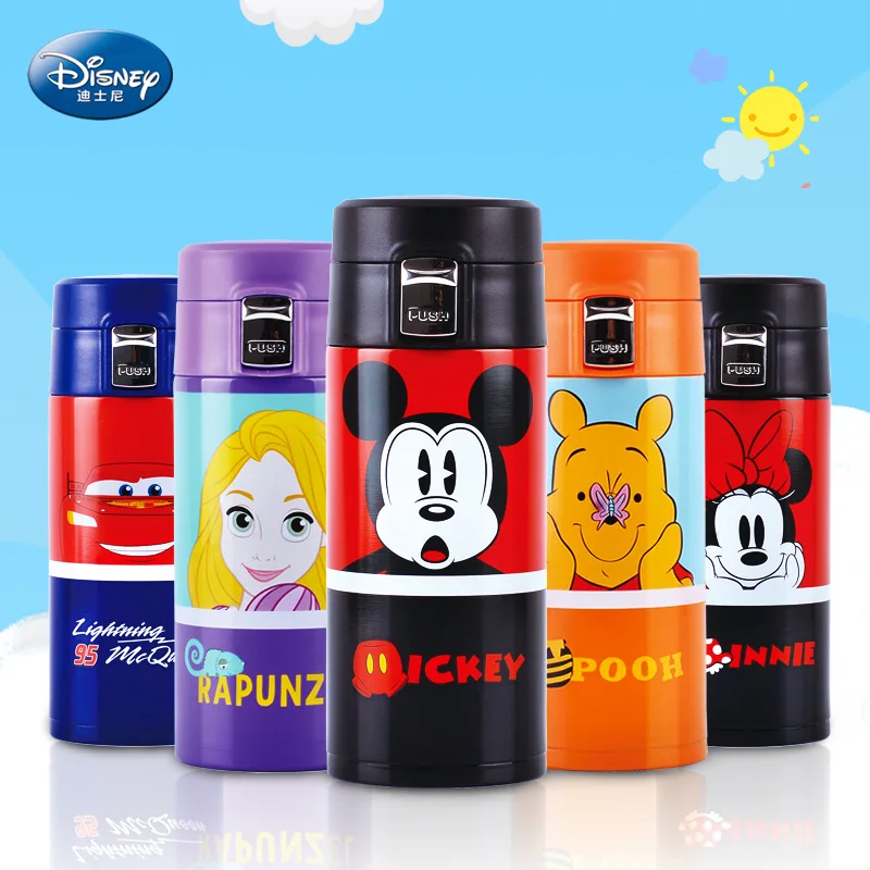 

Disney 2018 new cartoon animation flask Children 304 Stainless steel Pupil Cartoon Cute Princess Cup Mickey Men and women Kettle