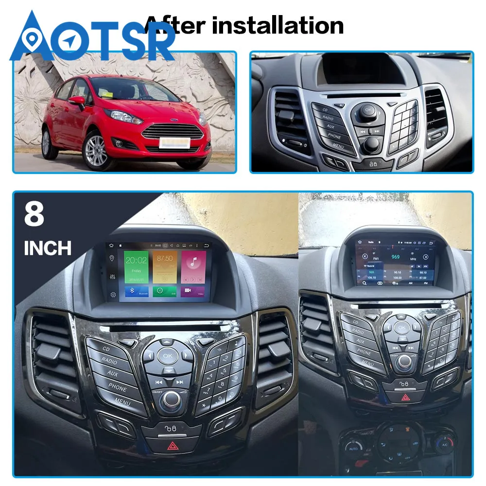 Cheap Android 8.0 8.1 Car Multimedia Stereo for Ford Fiesta 2013 2014 2015 2016 IPS Screen head unit radio tape Pad Radio GPS Video 1