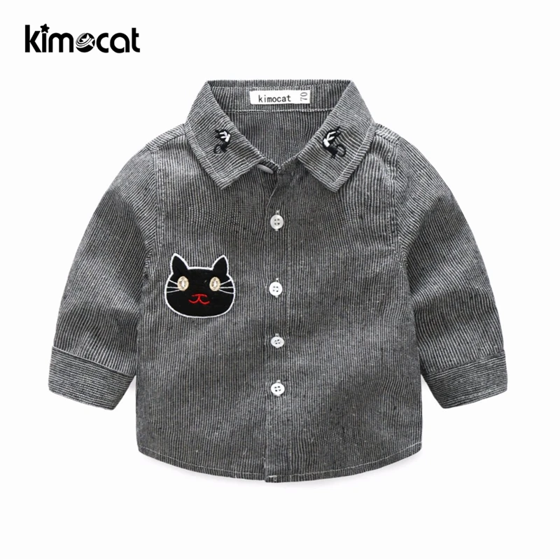 Kimocat одежда для маленьких мальчиков Англия школа счастливый ребенок белая блузка
