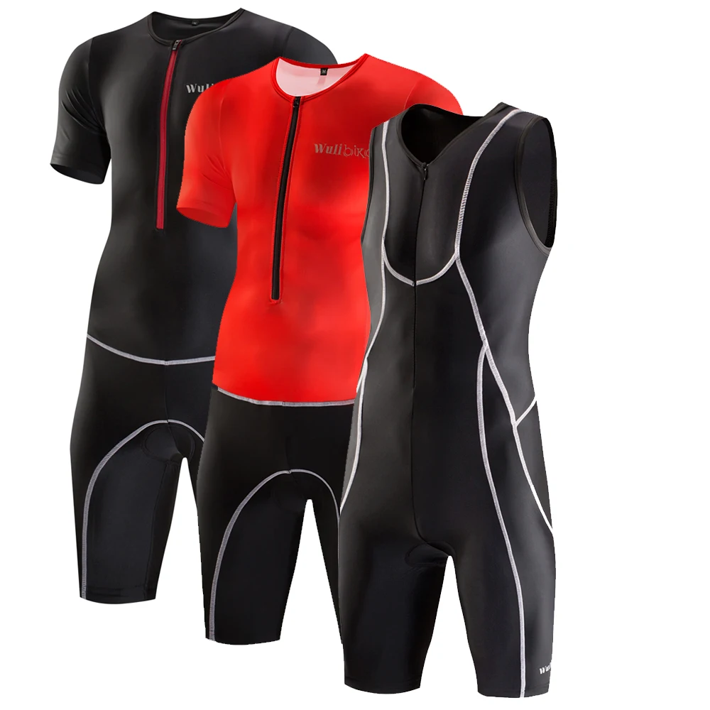 

Men's Triathlon Cycling Tri Suit Breathable Jumpsuit Outdoor Sportswear Skinsuit Gel Pad