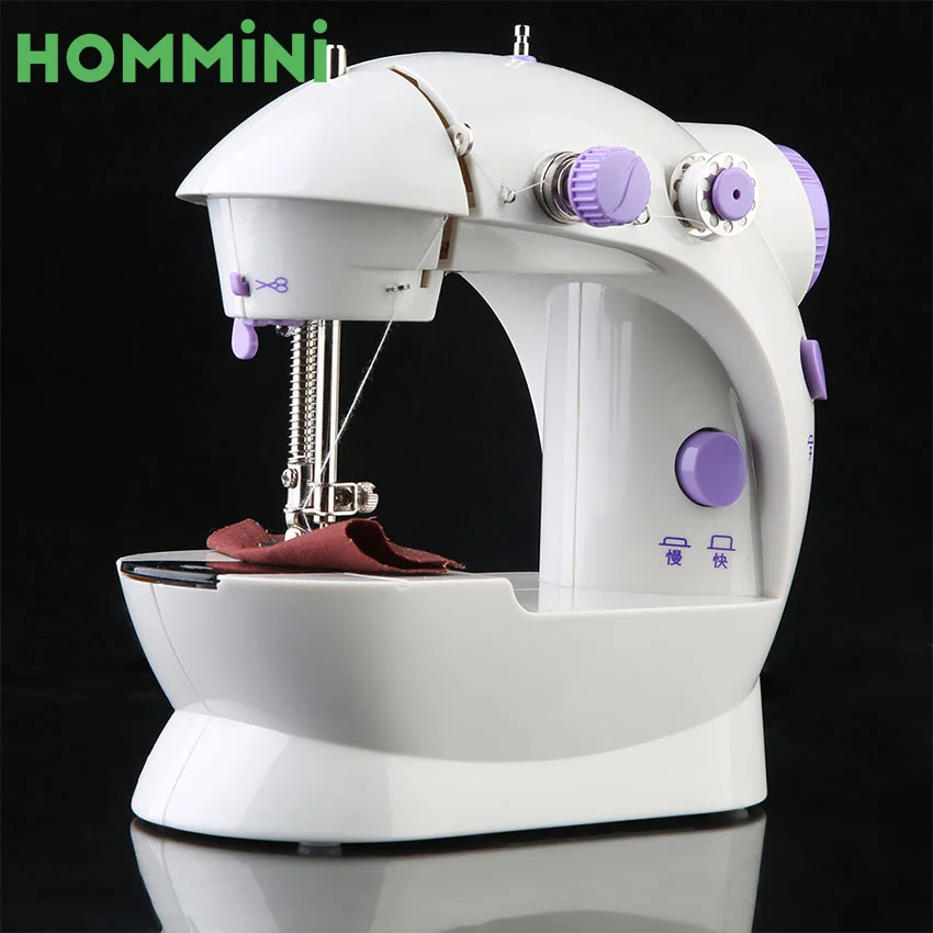 HOMMINI Electric Mini Sewing Machine Household Desktop with LED