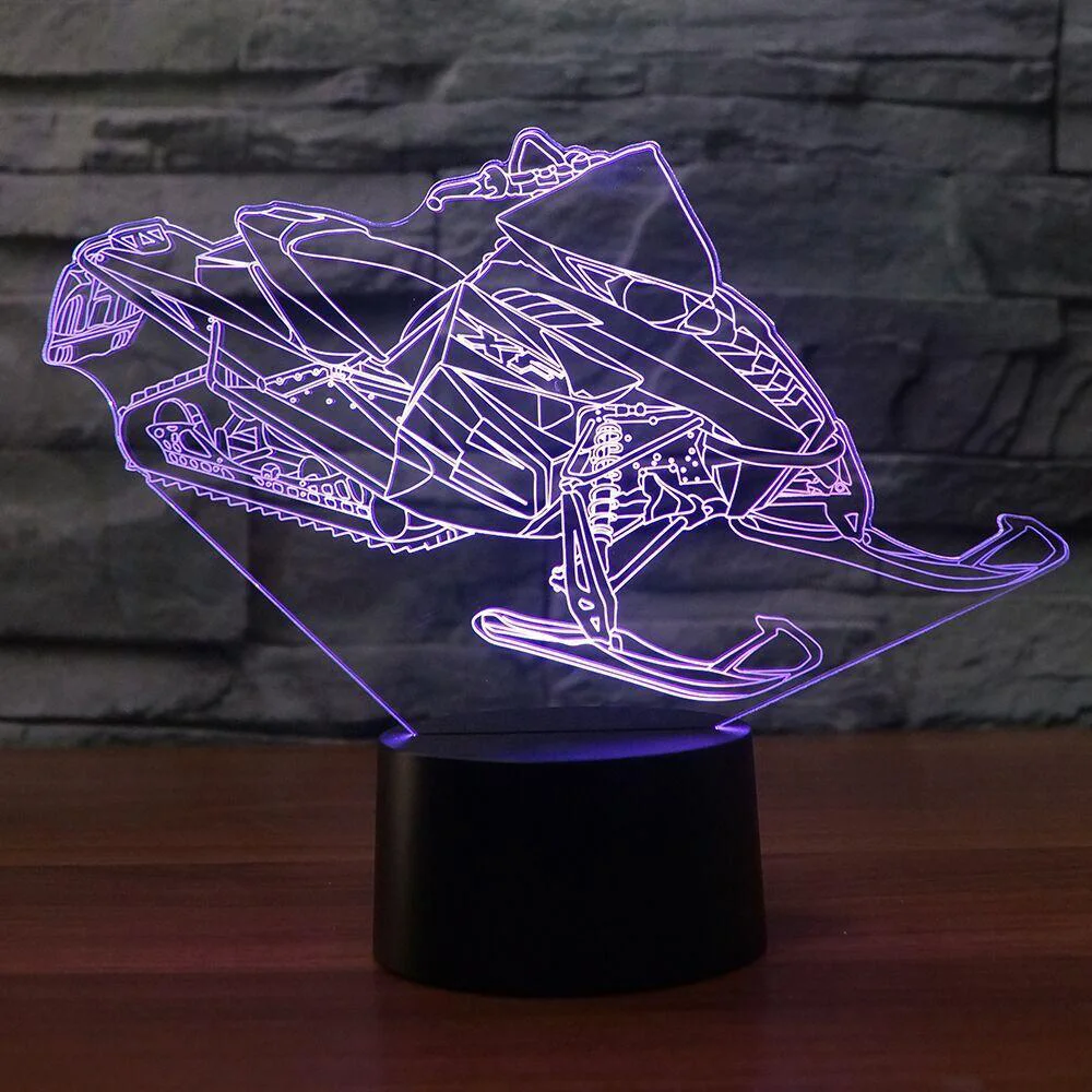3D Led лыжный Снежный самолет Звездная ночь Usb Сенсорная Кнопка настольная лампа 7 цветов Изменение снегоход автомобиль домашний декор прикроватное освещение подарки
