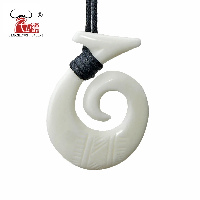 Gx049 New Zealand Maori Primitive Tribes Jewelry Handmadecarved Fish