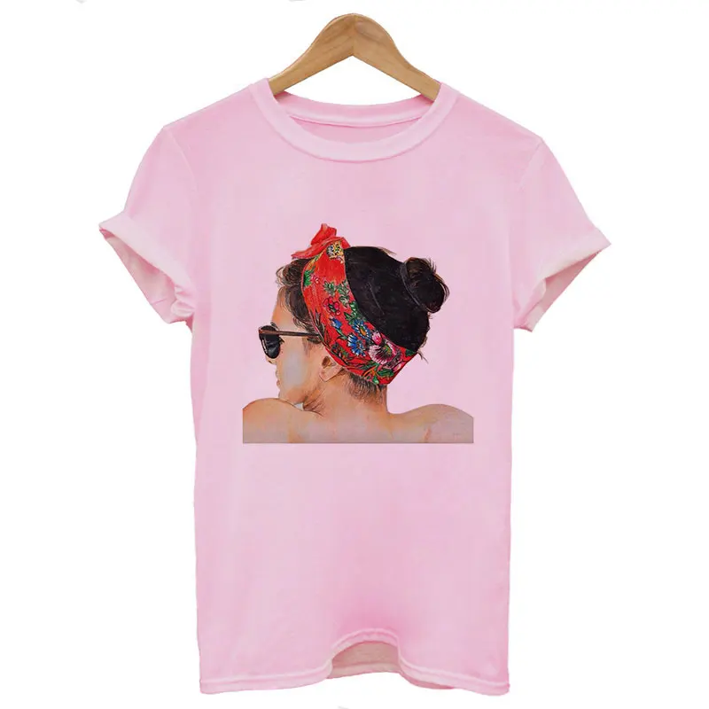Лето, Harajuku, модная, крутая, с принтом, женская футболка, для отдыха, уличная одежда, эстетическая футболка, трендовая, тонкая, удобная рубашка - Цвет: 1894-Pink