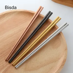 4 цвета палочки для еды набор из нержавеющей стали 18/10 японский черный суши Chop Stick набор титанизация chopsitcks Позолоченные Chop палочки - изображение