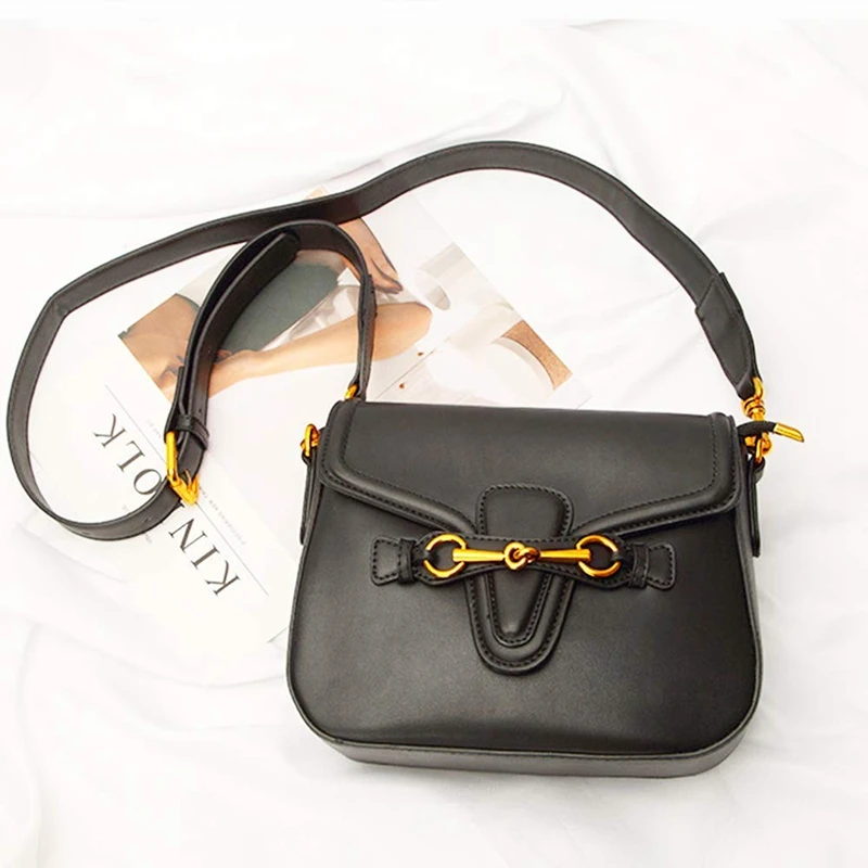 Сумка на плечо для женщин модная Ретро сумка через плечо седельная сумка(черная