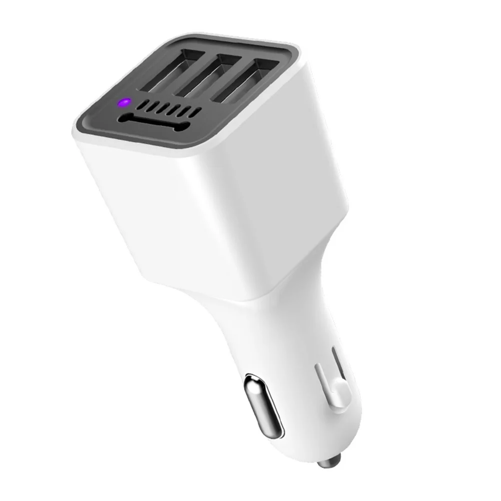 

3 USB Port Portable Lighter Socket Negative Ion Ionizer Air Purifier Adapter Vehicle Car Charger Oxygen Generator Cleaner