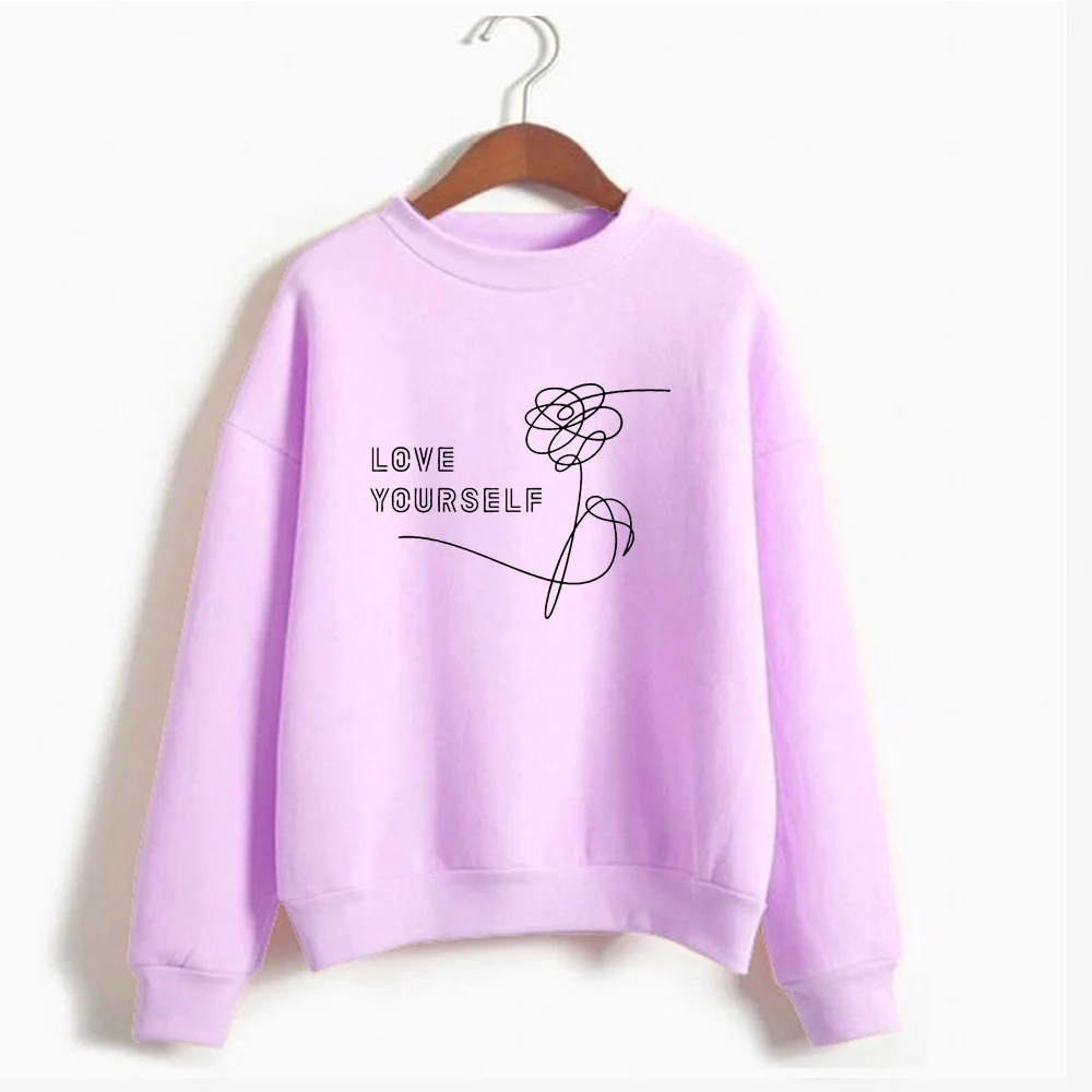 Harajuku Kpop Love Yourself Felpe Roupas толстовка с капюшоном женская одежда больших размеров, толстовка с капюшоном