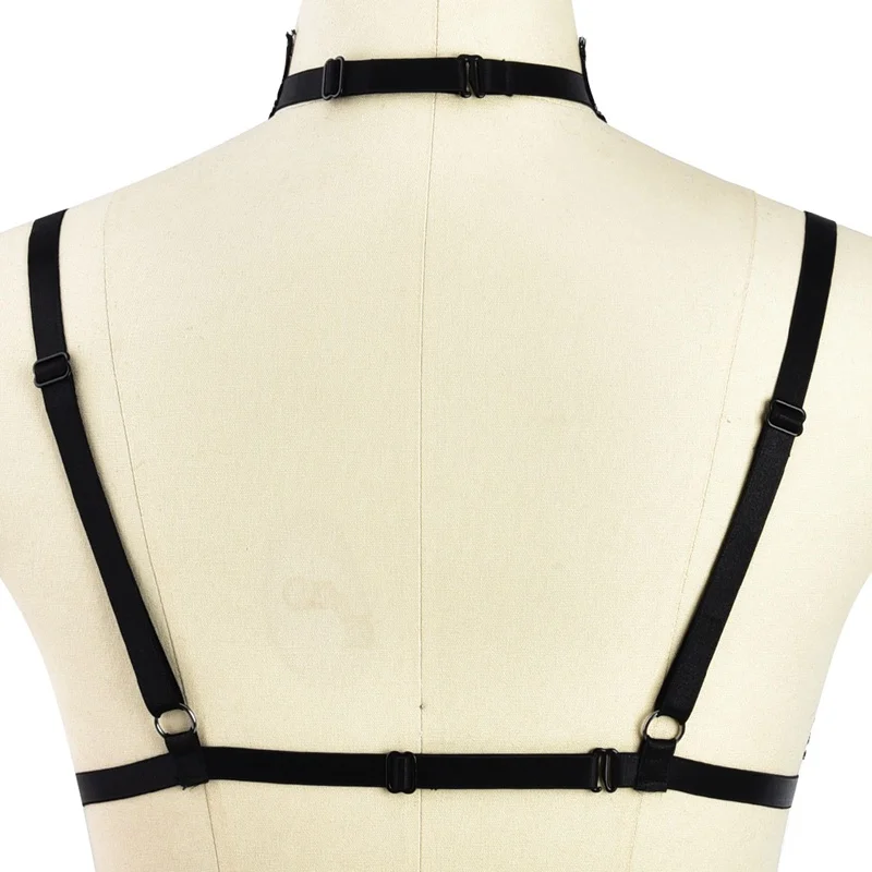 Сексуальные кружевные клетчатые для женщин топы Bralette прозрачный Фетиш-Бюстгальтер полый Трансвестит слинг нательная обвязка нижнее белье готические вечерние клубная одежда
