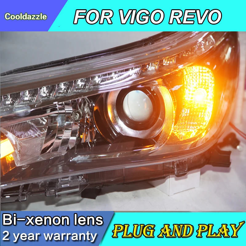 Для TOYOTA HILUX VIGO REVO светодиодный головной фонарь фара год с дневными ходовыми огнями светодиодный DRL