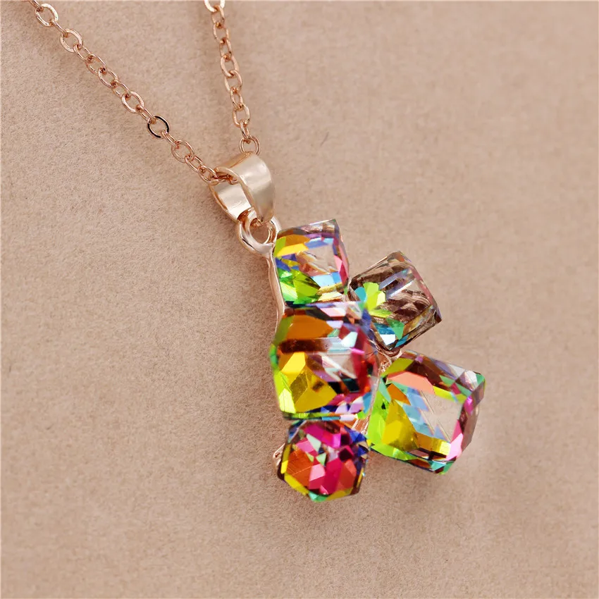 Uloveido многоцветное геометрическое ожерелье s& Подвески розовое золото цвет ожерелье женский кулон с цепочкой Ювелирная подвеска GR125