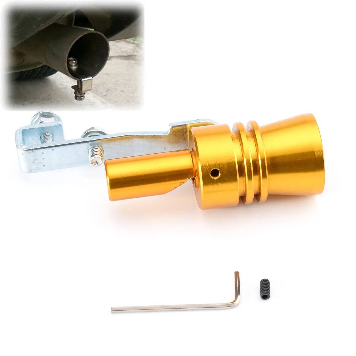 Gold XL Auto exhaust Turbo Sound Exhaust Vent Pipe Whistle Car blow off