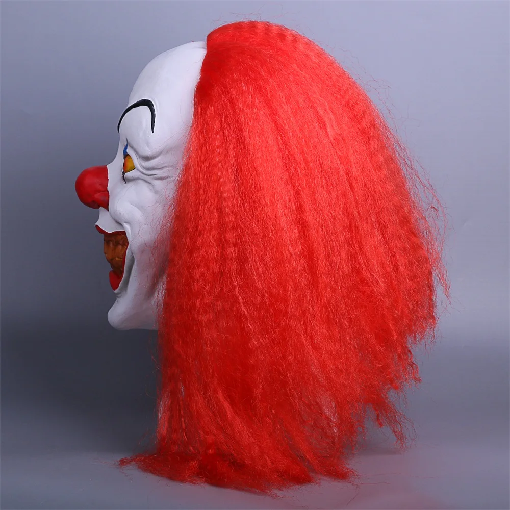 Red Stephen King's It Mask Cosplay Horrible Clown Pennywise Halloween Mask Latex Halloween Party (6)
