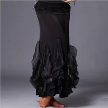 Бальный танцевальный костюм для старшего ледяного шелка бальная танцевальная юбка для женщин бальных одежды для конкурса танцов юбка