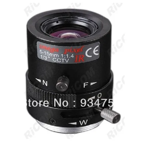 

1/3 CS 1.3 million pixels 5-15MM Manual Iris IR Lens