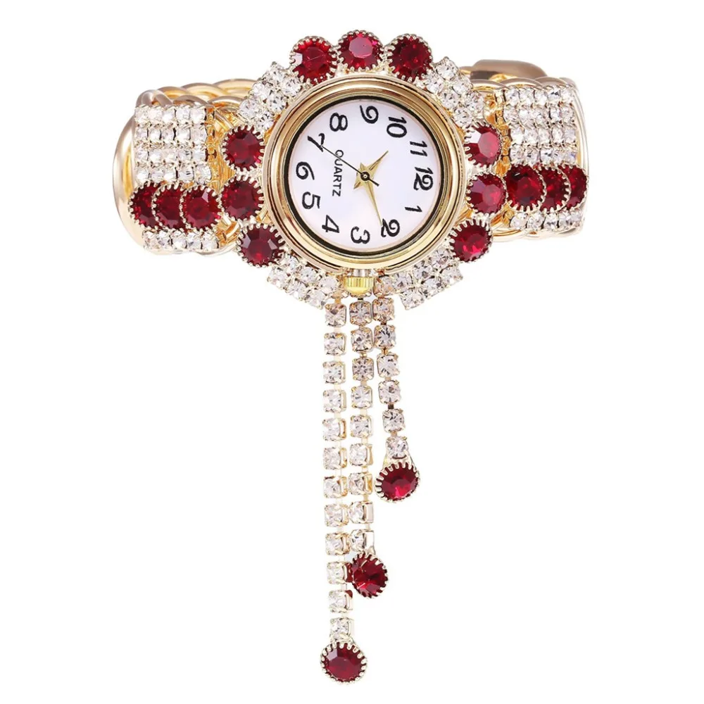 Женские кварцевые часы, модные женские часы со стразами, сплав, браслет, наручные часы, женские часы, креативные кварцевые часы с бахромой