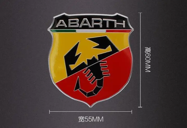 Автомобильный-Стайлинг, 4 шт./лот, значок с логотипом Abarth, 56 мм, 60 мм, 135 мм, 5 штифтов, колпачки для ступицы колеса автомобиля, эмблема, автомобильные диски, крышки для центра колеса - Цвет: Metal stickers 1pcs