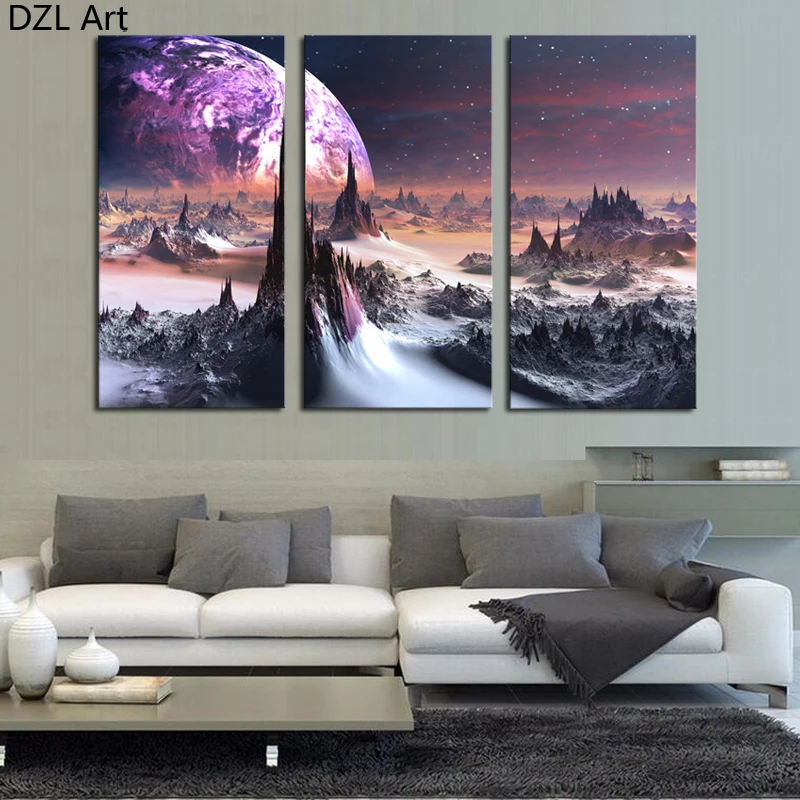 

Unframed 3 Panels mountain peak HD Canvas Print Painting On Canvas Prints Artwork Home Wall Decor Painting Canvas Picture