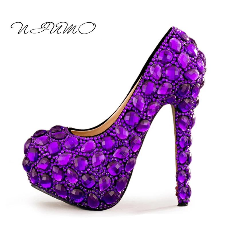 high heel purple shoes