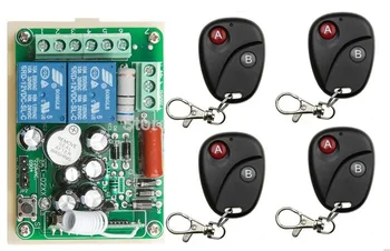 

New AC220V 2CH RF Wireless Remote Control System teleswitch 4 transmitter and 1 receiver universal gate remote control