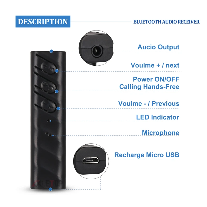 CALETOP Bluetooth receiver 2 