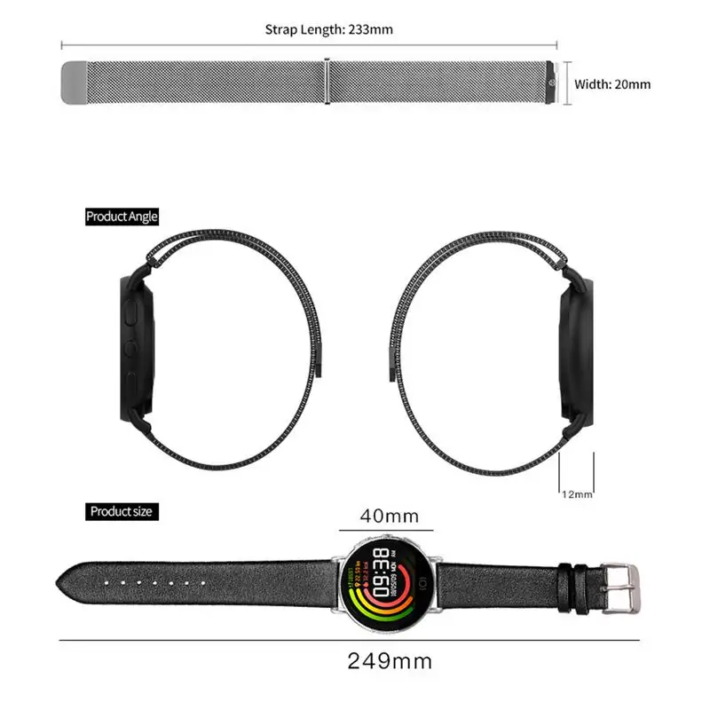 Смарт-часы T7 бизнес модный металлический кожаный браслет с напоминанием для мужчин и женщин смарт-браслет