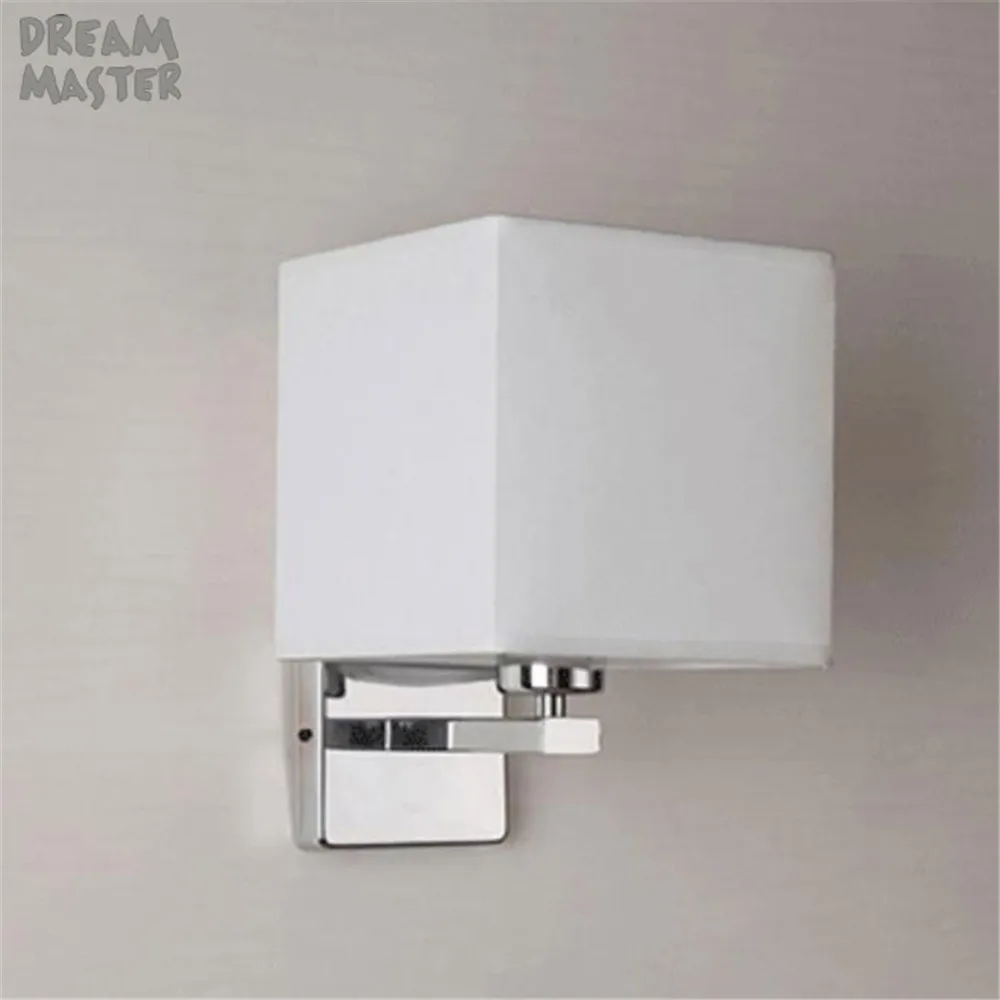 Modern Nordic Style E27 Wall Lamps Stainless steel Indoor Bedroom fabric Wall Light Reading Study Living Room Decoration fixture wall sconce lighting Wall Lamps