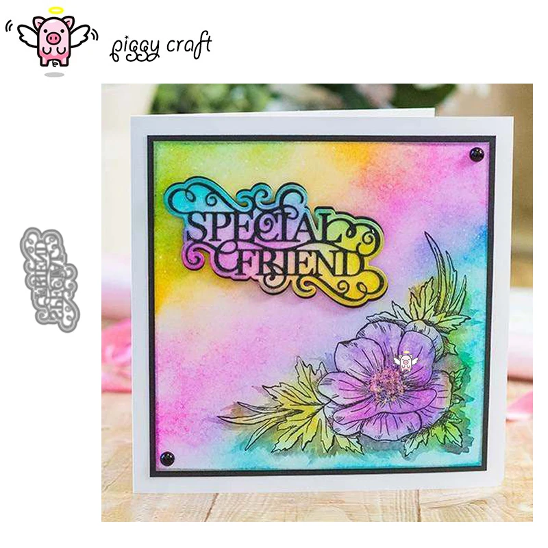 

Piggy Craft metal cutting dies cut die mold Special friend letters Scrapbook paper craft knife mould blade punch stencils die