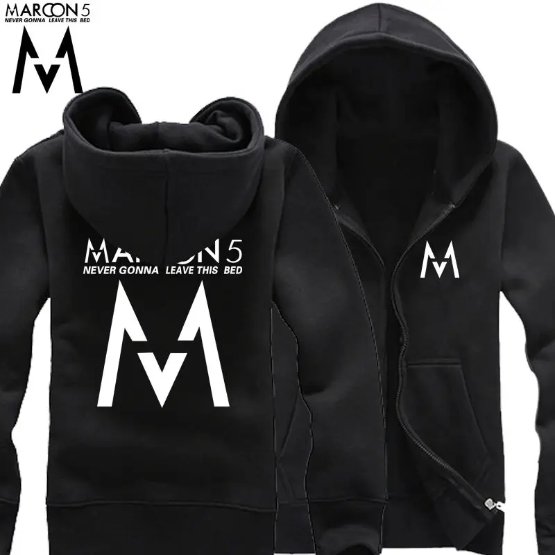 

MAROON 5 Costume black/gray Casual zipper Hoodies Jackets Free Shipping