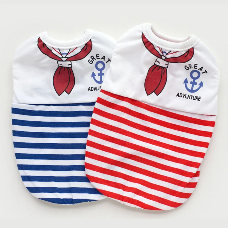 

Summer Navy Stripe Cat Vest T Shirt Cotton Puppy Pet Clothes for Cats and Small Dogs Kitten Costume Pet Products XS S M L XL