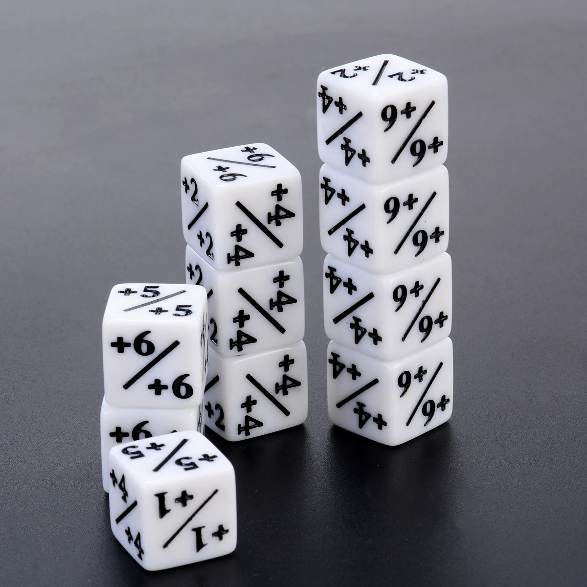 10pcs +1/+1 White Dice Counters Portable Digital Dices For Magic The Gathering & MTG Games Poker Bar Gambling Entertainment Tool