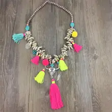 Vintage Graceful Natural stone Statement Boho Chic Necklace 2015 Leather Handmade Jewelry New Arrival Wholesale Christmas Gifts