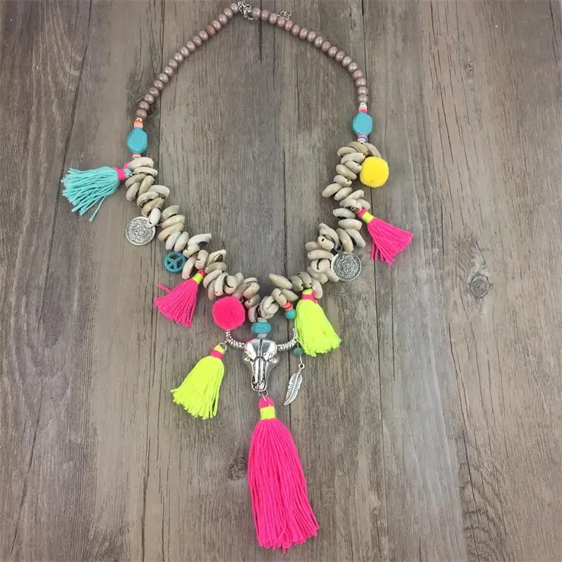 Vintage Gracieux Naturel pierre Déclaration Boho Chic Collier 2015 Bijoux Faits Main En Cuir Nouvelle Arrivée En Gros De Noël Cadeaux
