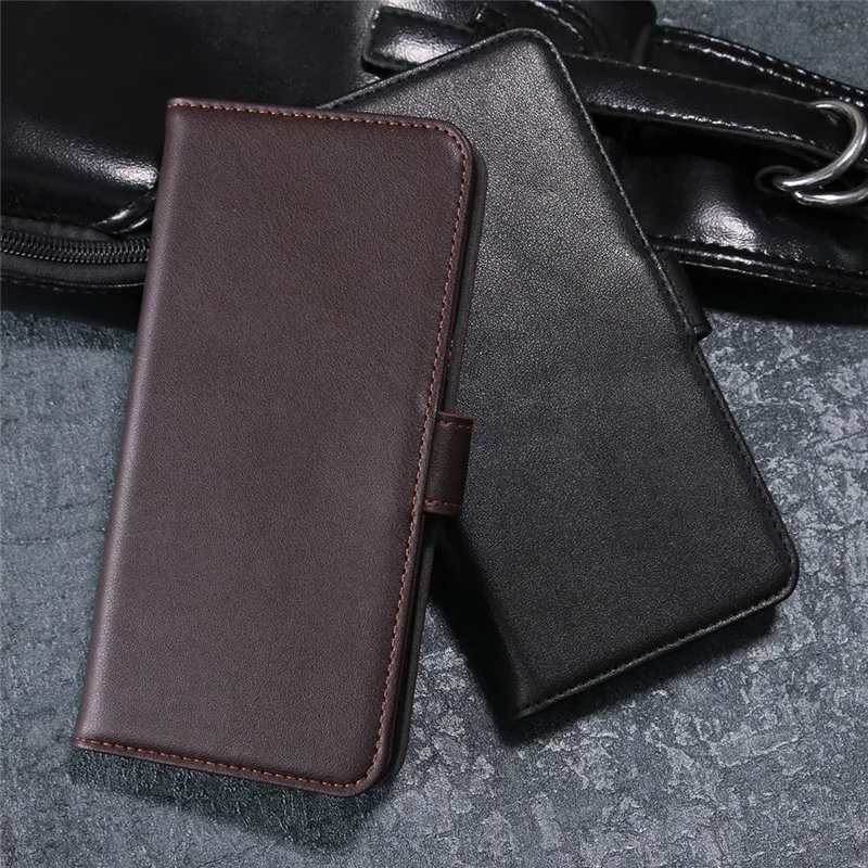 Genuine Leather Case for Huawei P20 Cover 5.8 inch with Card Holder Wallet Flip Black Brown Phone Bag | Мобильные телефоны и
