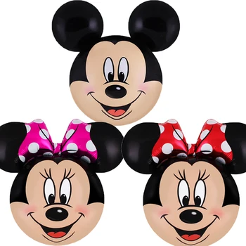 

Minnie Mickey Head Foil Balloons 10pcs/lot Helium Globos Birthday Party Decorations Kid's Toy Mickey Minnie Theme Party Supplies