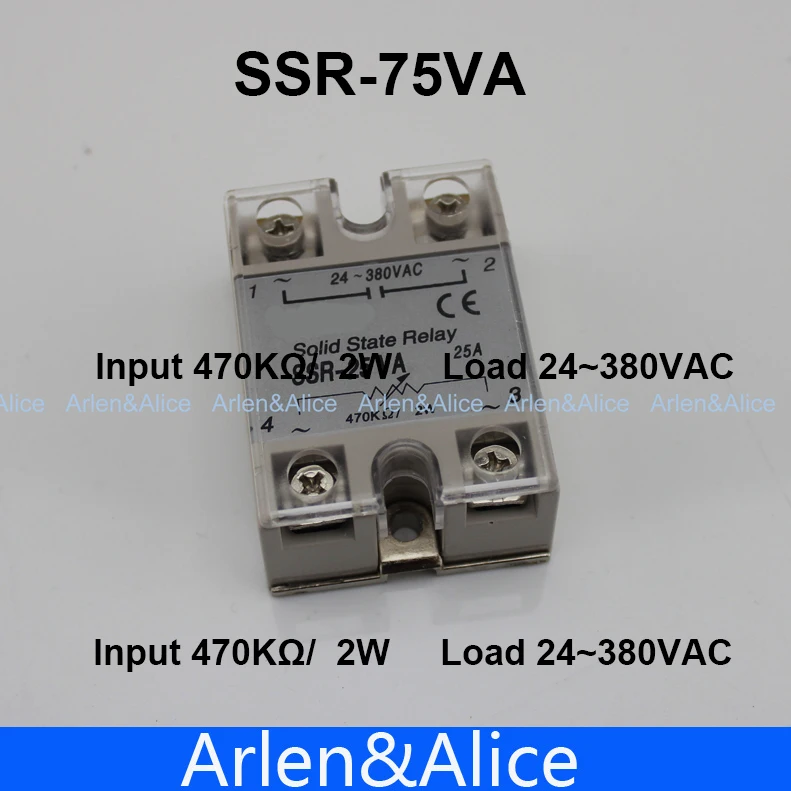 

75VA SSR input 470KO/2W load 24-380V Voltage regulater Single-phase Solid state regaly