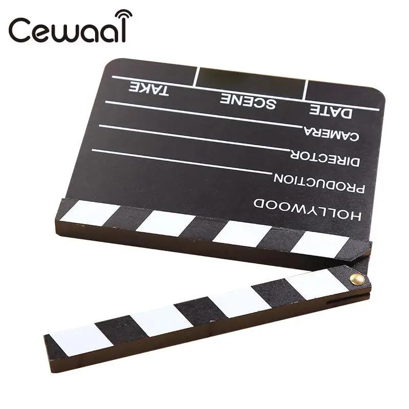 Wooden Video Clapperboard Movie Cute Clapper Board Film Slate Prop GO | Электроника