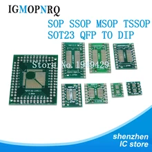 10PCS PCB Board SMD Turn To DIP SOP MSOP SSOP TSSOP SOT23 8 10 14 16 20 24 28 SMT To DIP Adapter Converter Plate