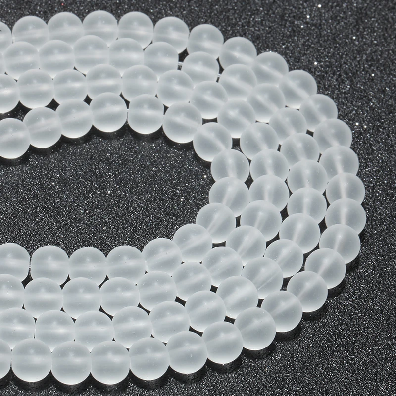 Aliexpress.com : Buy Frosted white glass beads 8 mm Round beads for