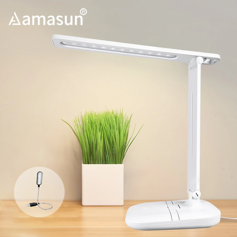 

Touch On/off Switch Foldable Desk Lamp Eye Protection Table Lamp 3 Modes Intensity Book Light Rechargeable USB LED Desk Lamps