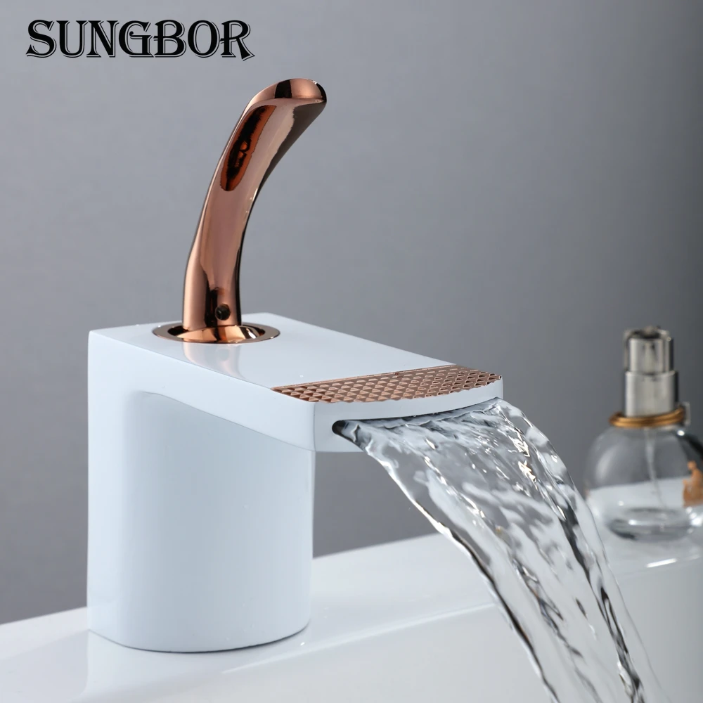 Günstige Waschtischarmaturen Weiß Becken Mischbatterie Bad Wasserhahn Heißen und Kalten Chrom finish Messing Wc, Waschbecken Wasser Kran torneira AL 2245