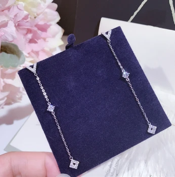 

925 Sterling Silver AAAAA zircon Sona CZ Wedding Long Dangle V Shape Earrings For Women Fashion Jewelry Top Quality