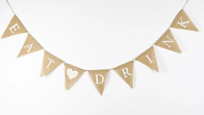 Burlap Свадебные плакаты Eat Drink реквизит для свадебной фотографии Bunting