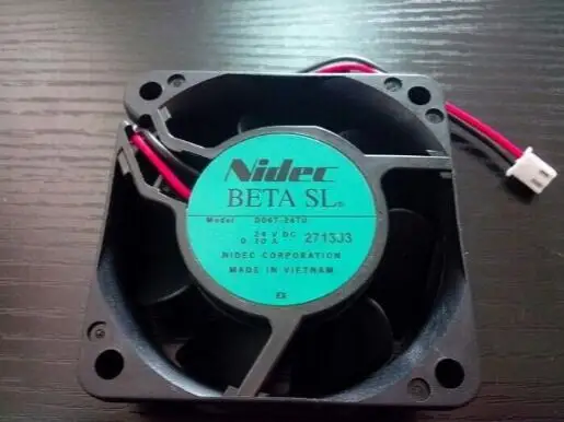 

Genuine Nidec D06T-24TU 6CM 60*60*25 24V 0.10A 2 wire inverter cooling fan