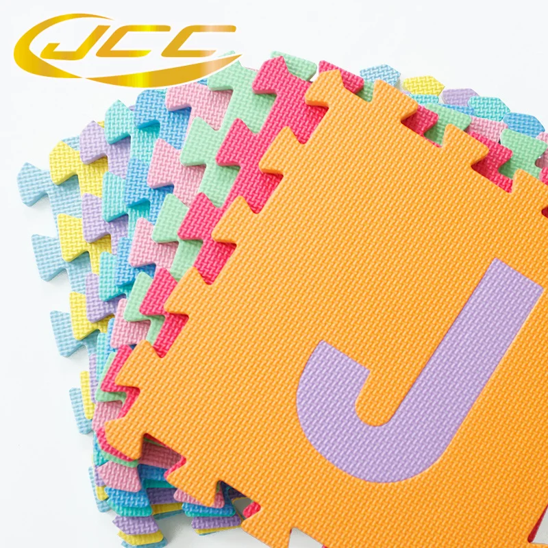 Детский игровой коврик пазл JCC из пены EVA соединяющиеся образовательные плитки ABC