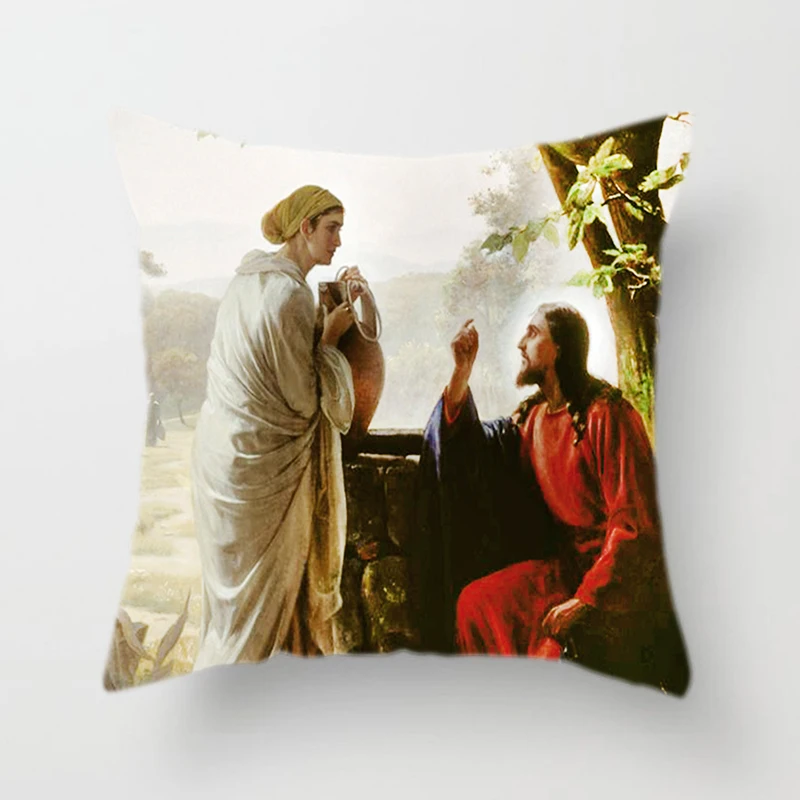 Религиозная Наволочка на подушку с изображением Иисуса верующих для спальни, дивана, украшения подушек