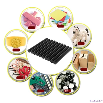 

10pcs Hot Melt Glue Stick Black High Adhesive 11mm For DIY Craft Toy Repair Tool