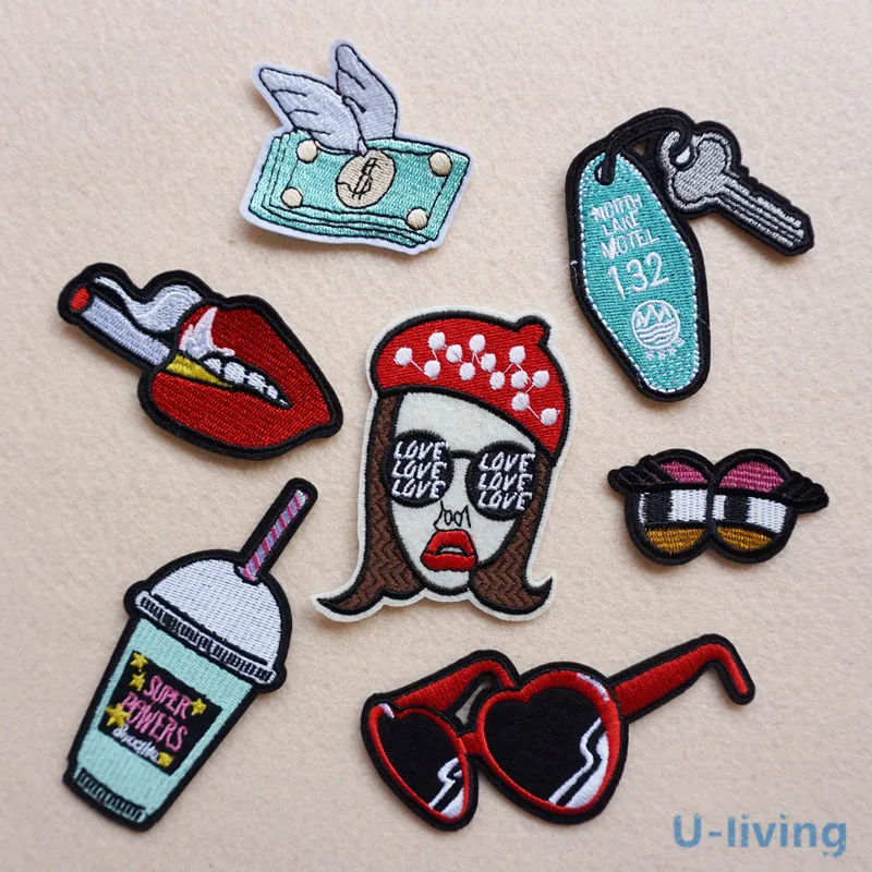

1Pcs Mix Popular Patches for Clothing Iron on Embroidered Sew Applique Cute Patch Fabric Badge Garment DIY Apparel Accessories